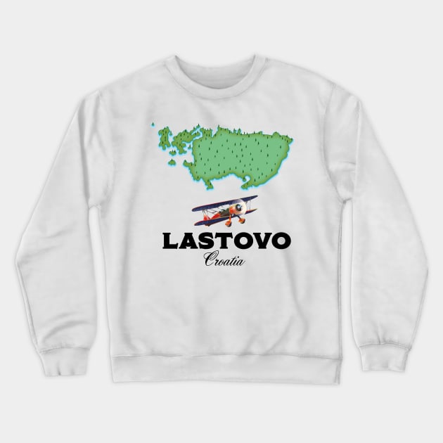 Lastovo Croatia map Crewneck Sweatshirt by nickemporium1